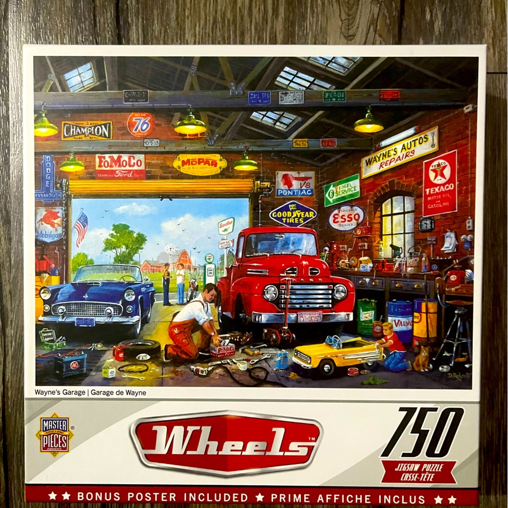 Master Pieces Wayne’s Garage 750 piece puzzle. 🧩